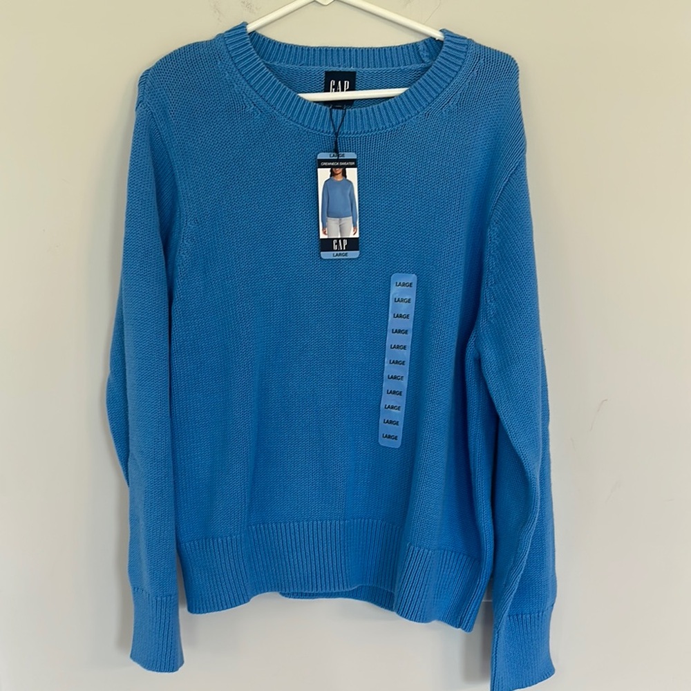 Gap NWT Blue Crewneck Sweater Women’s size Large